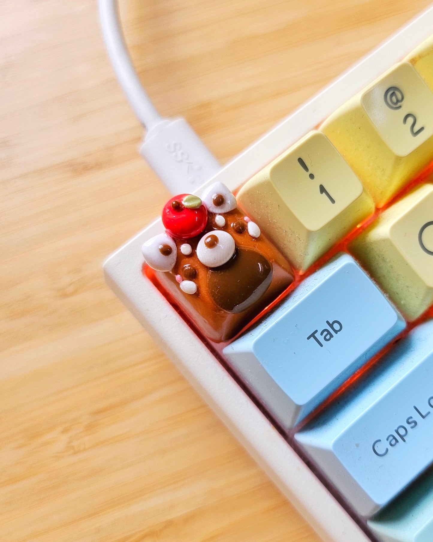 Red Panda Handmade Polymer Clay Keycap