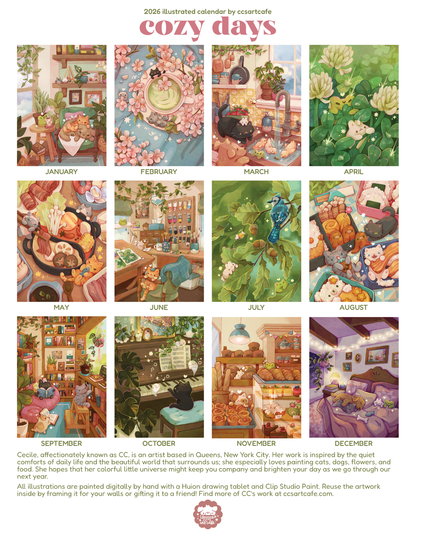 2026 Cozy Days Limited Edition Wall Calendar