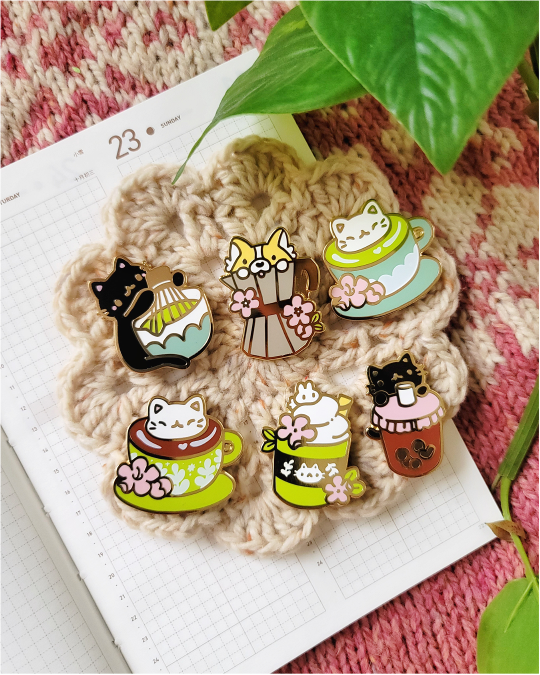 Whisking Matcha Enamel Pin