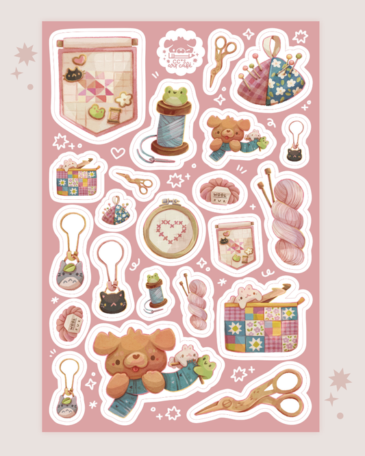Cozy Fiber Arts Vinyl Sticker Sheet