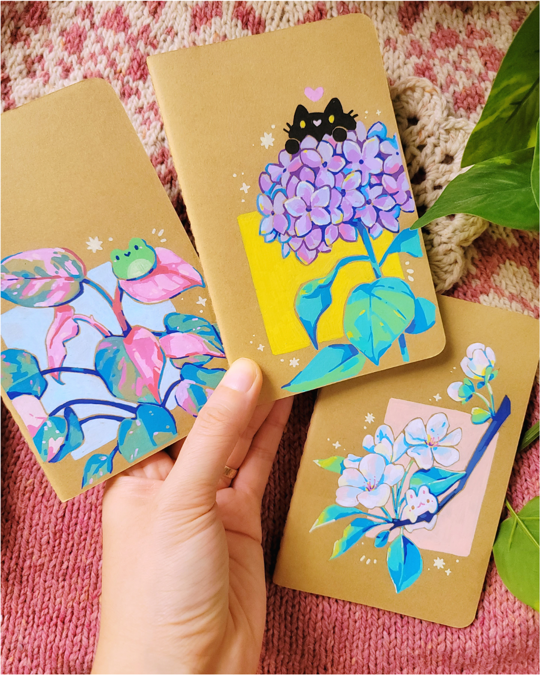 Hydrangea Handpainted Mini Pocket Notebook