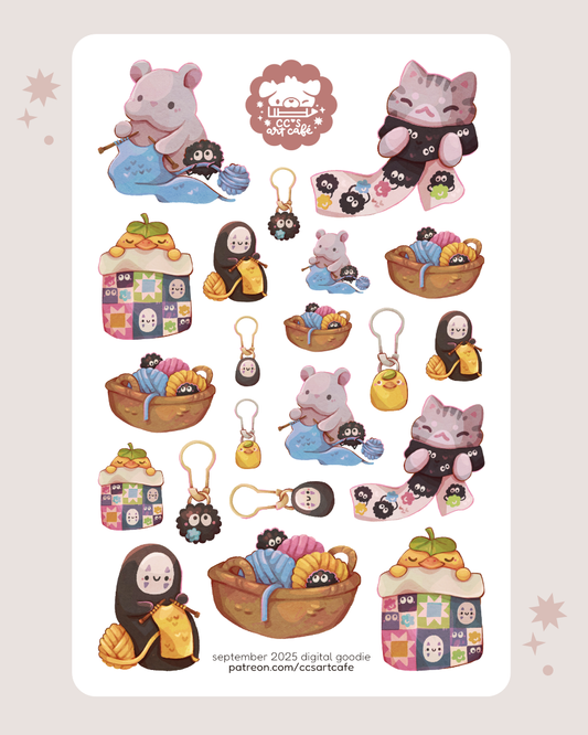 Spirited Knitting Sticker Sheet