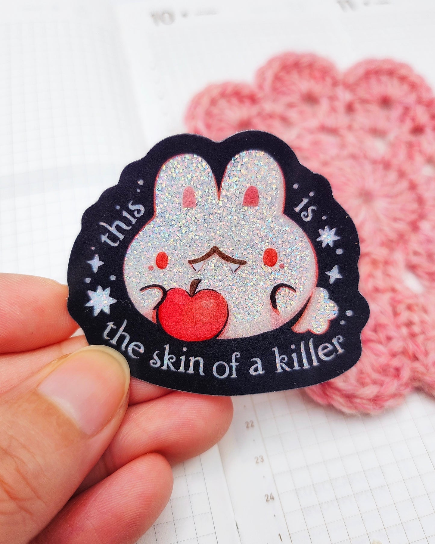 The Skin of A Killer Glitter Vinyl Sticker