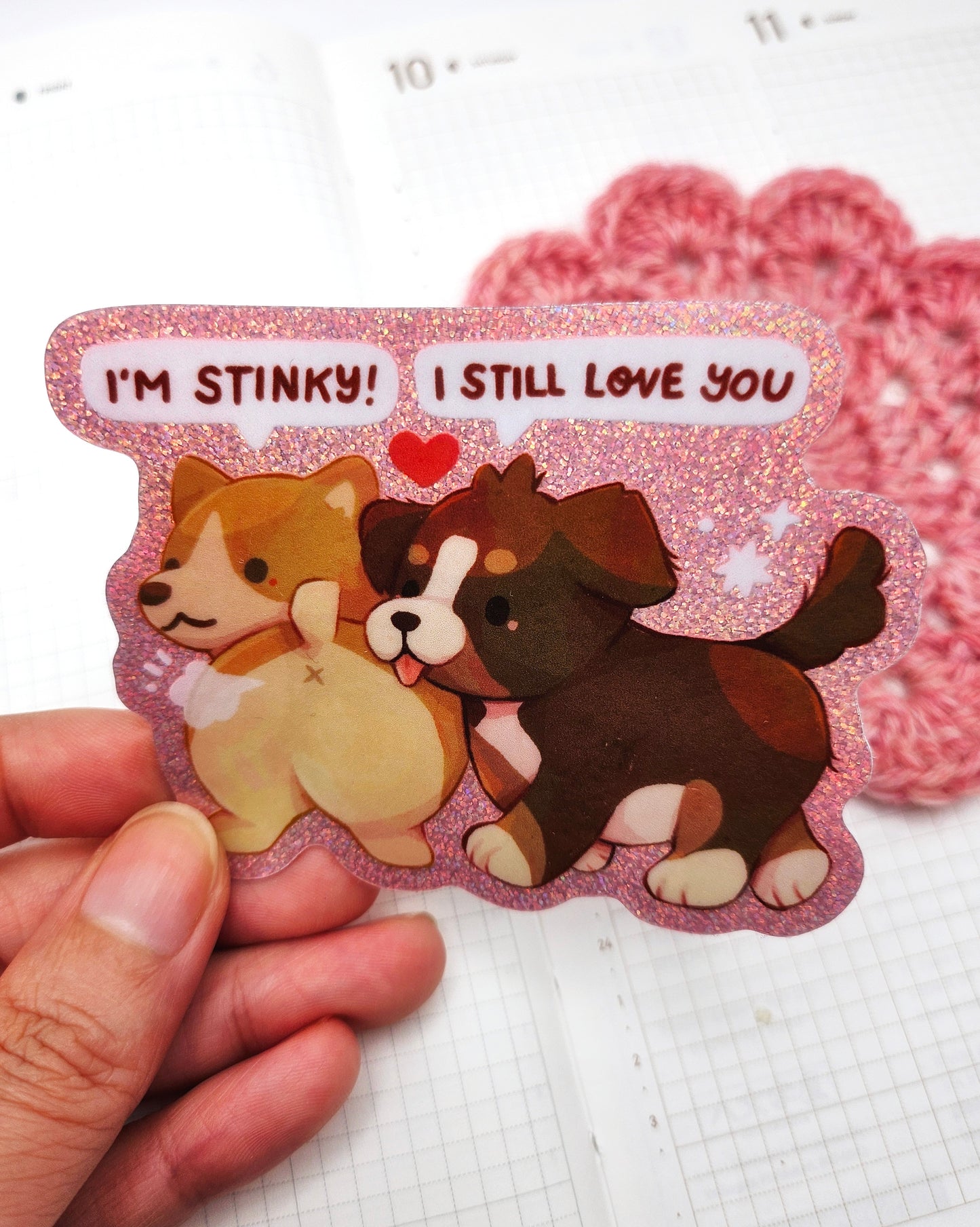 I'm Stinky Glitter Vinyl Sticker