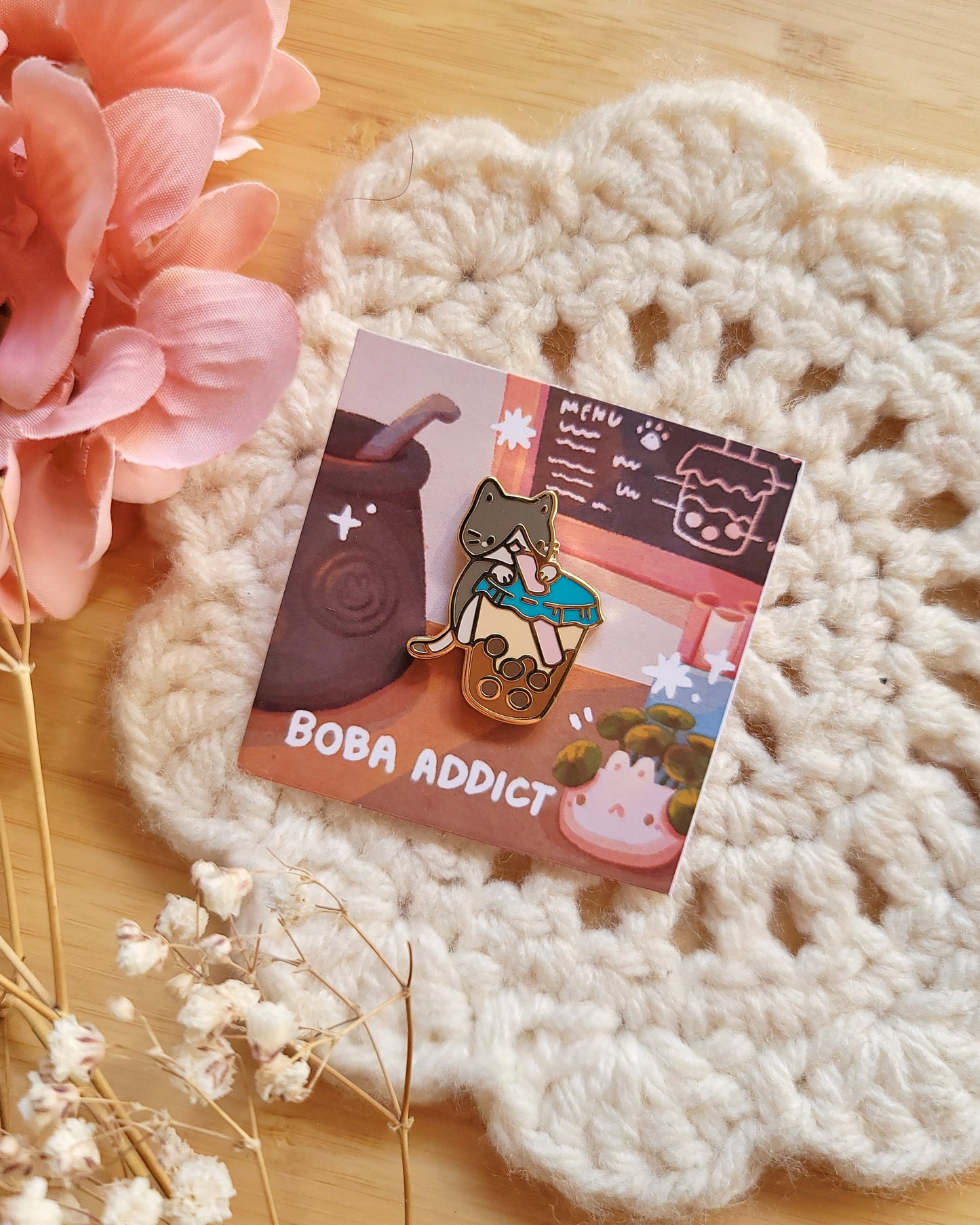 Boba Addict Enamel Pin