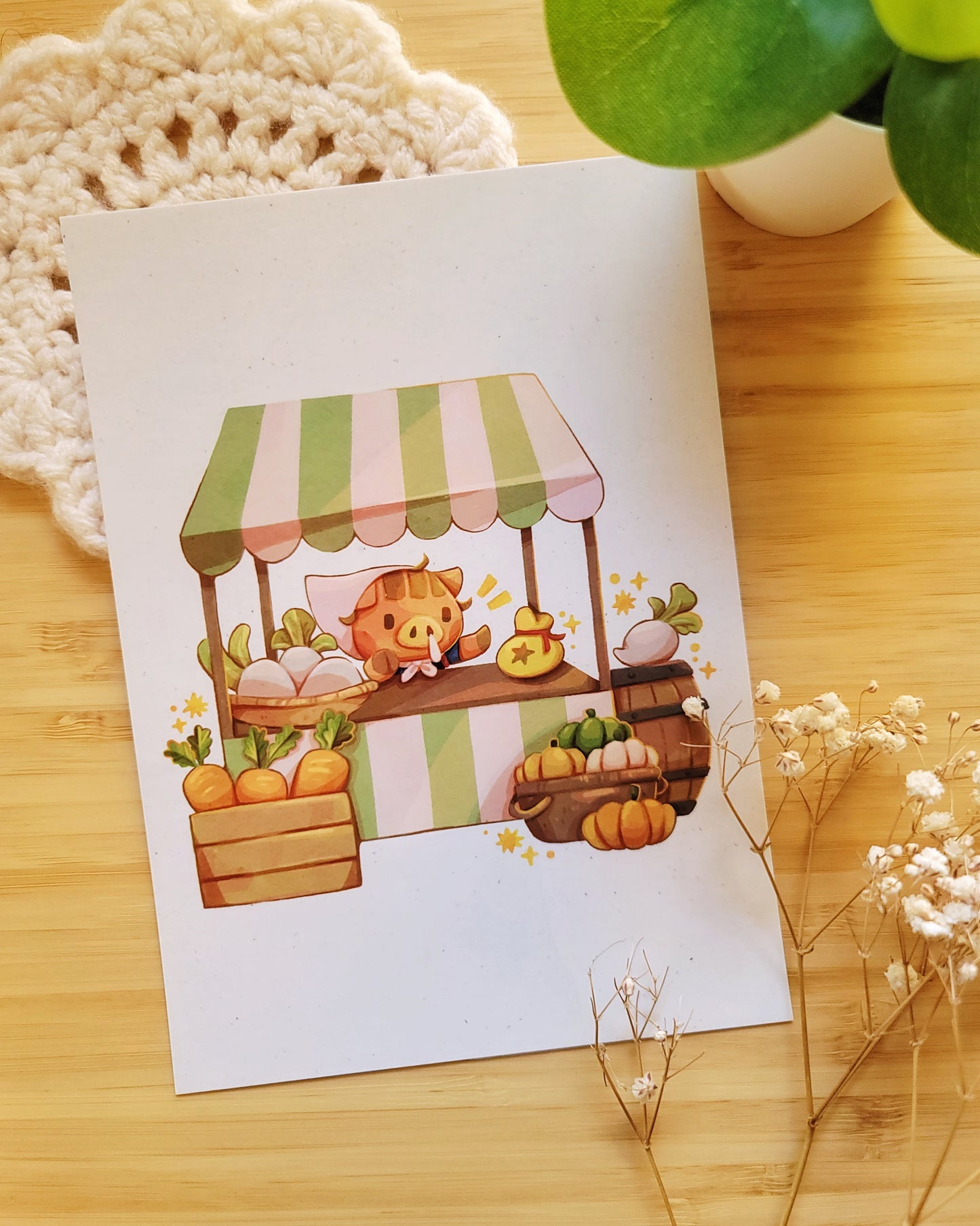 Daisy Mae's Veggie Stall Art Print