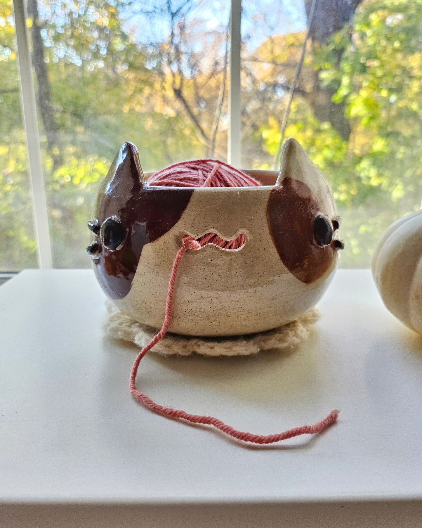 Kitty Handmade Ceramic Yarn Bowl