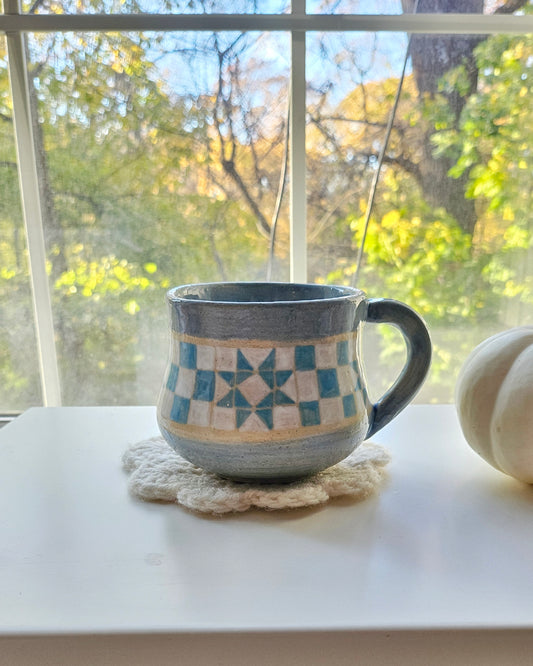 Quilt Blocks Handmade Ceramic Mug