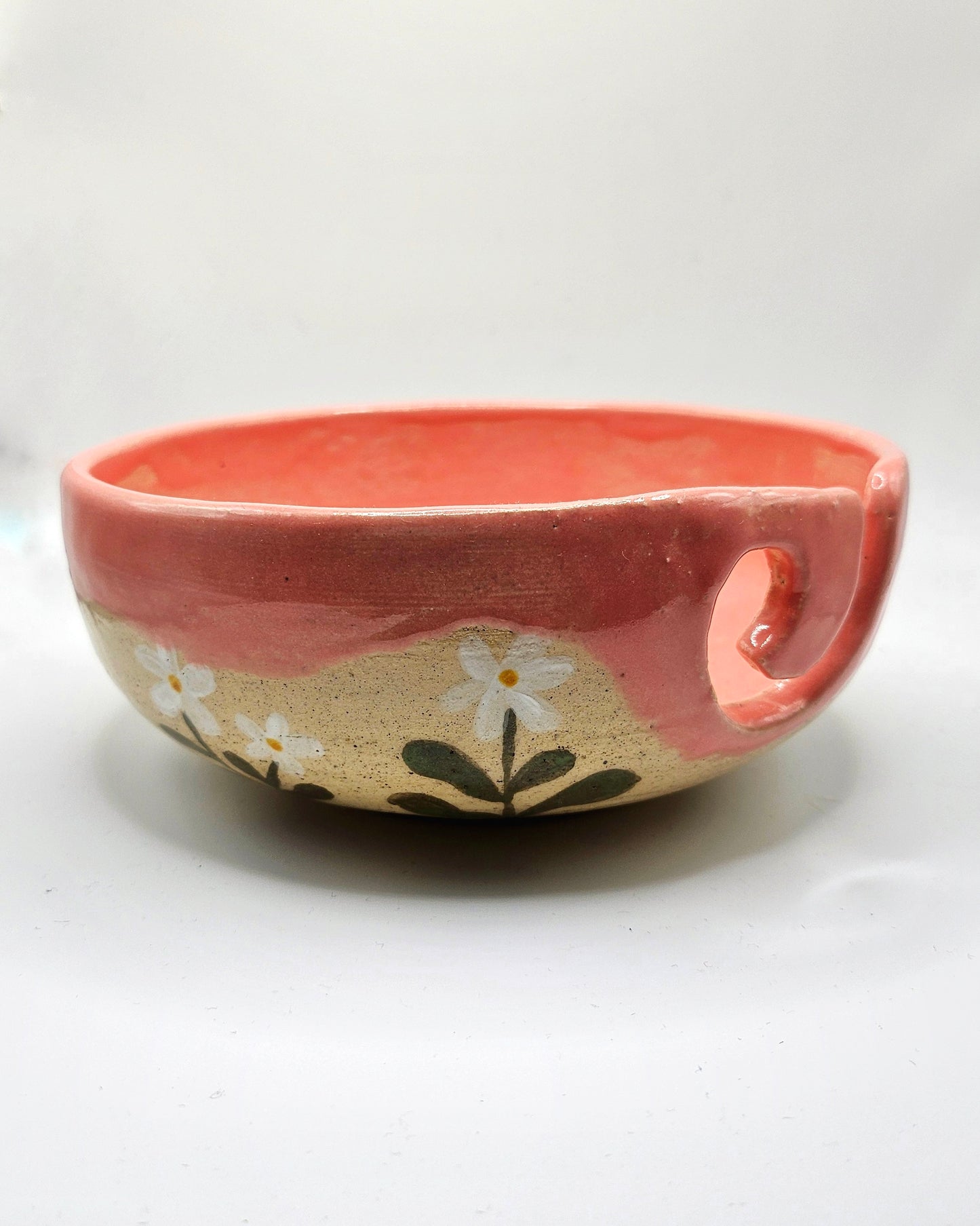 Daisies Handmade Ceramic Yarn Bowl