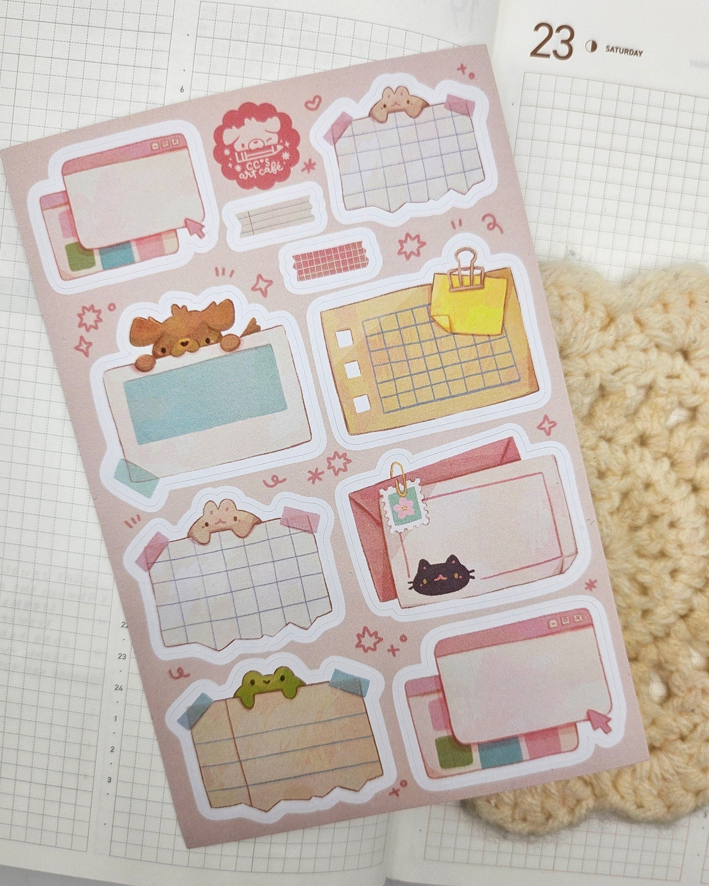 Cute Notes Writable Sticker Sheet