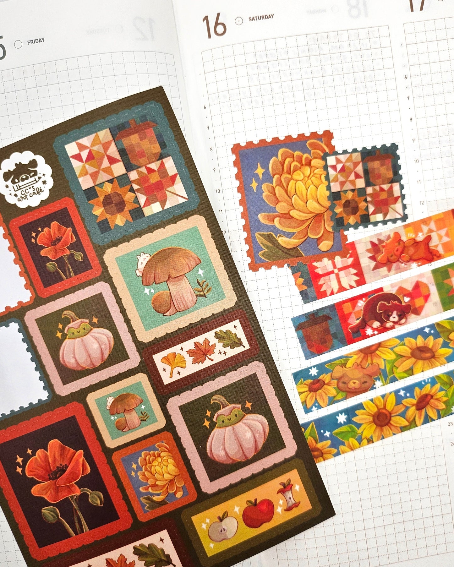 Autumn Stamps Vinyl Sticker Sheet