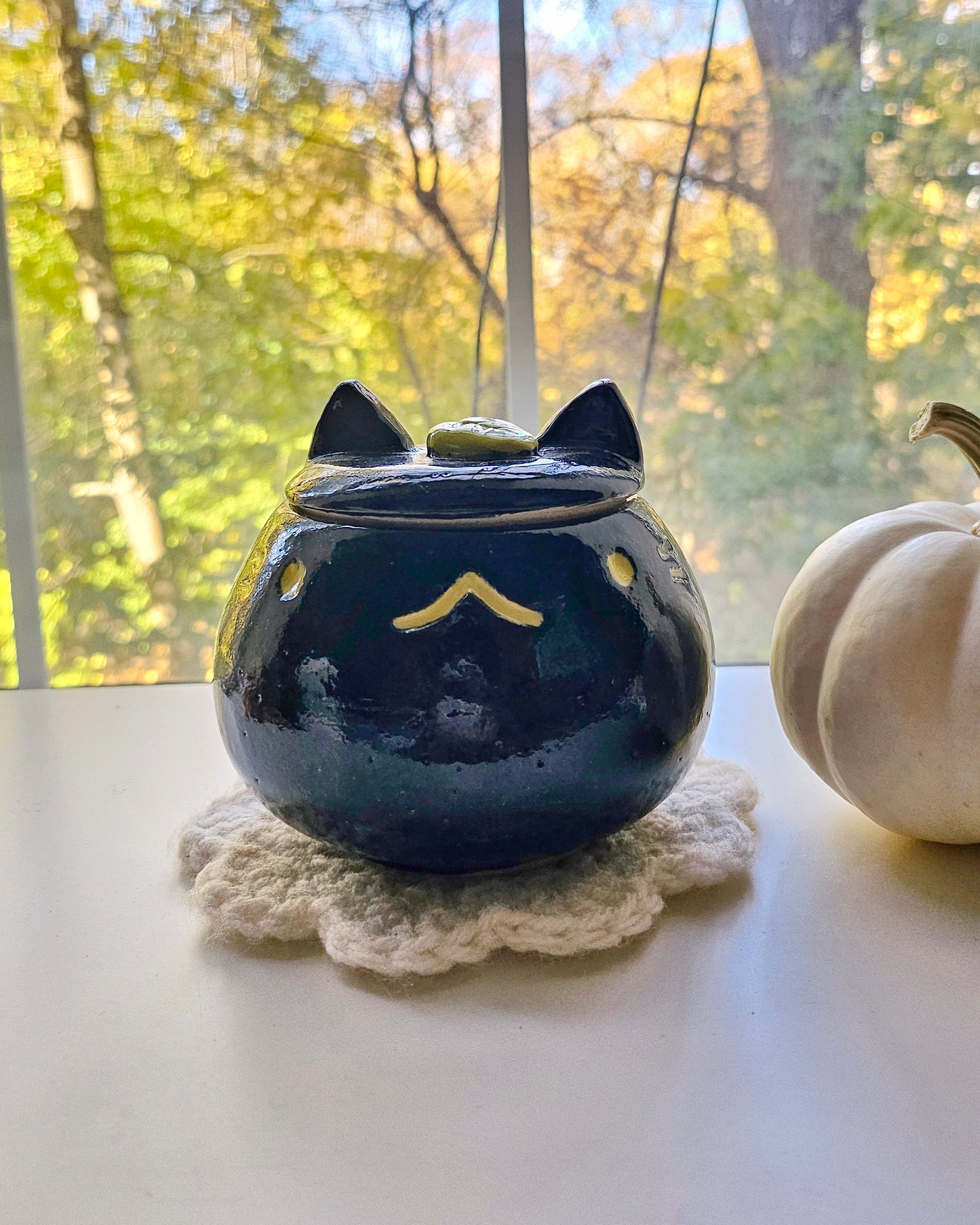 Black Cat Handmade Ceramic Jar