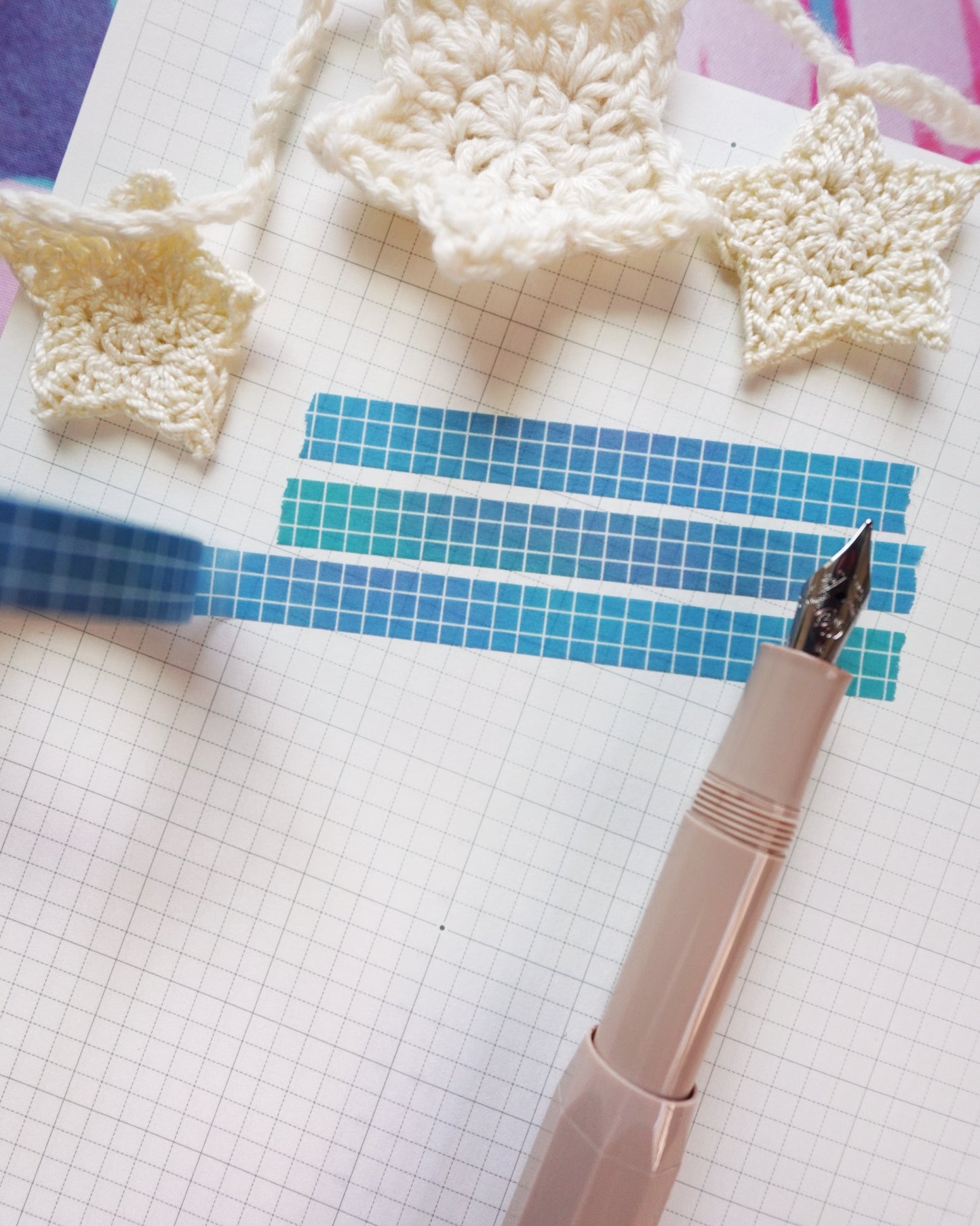 Teal Grid Washi Tape