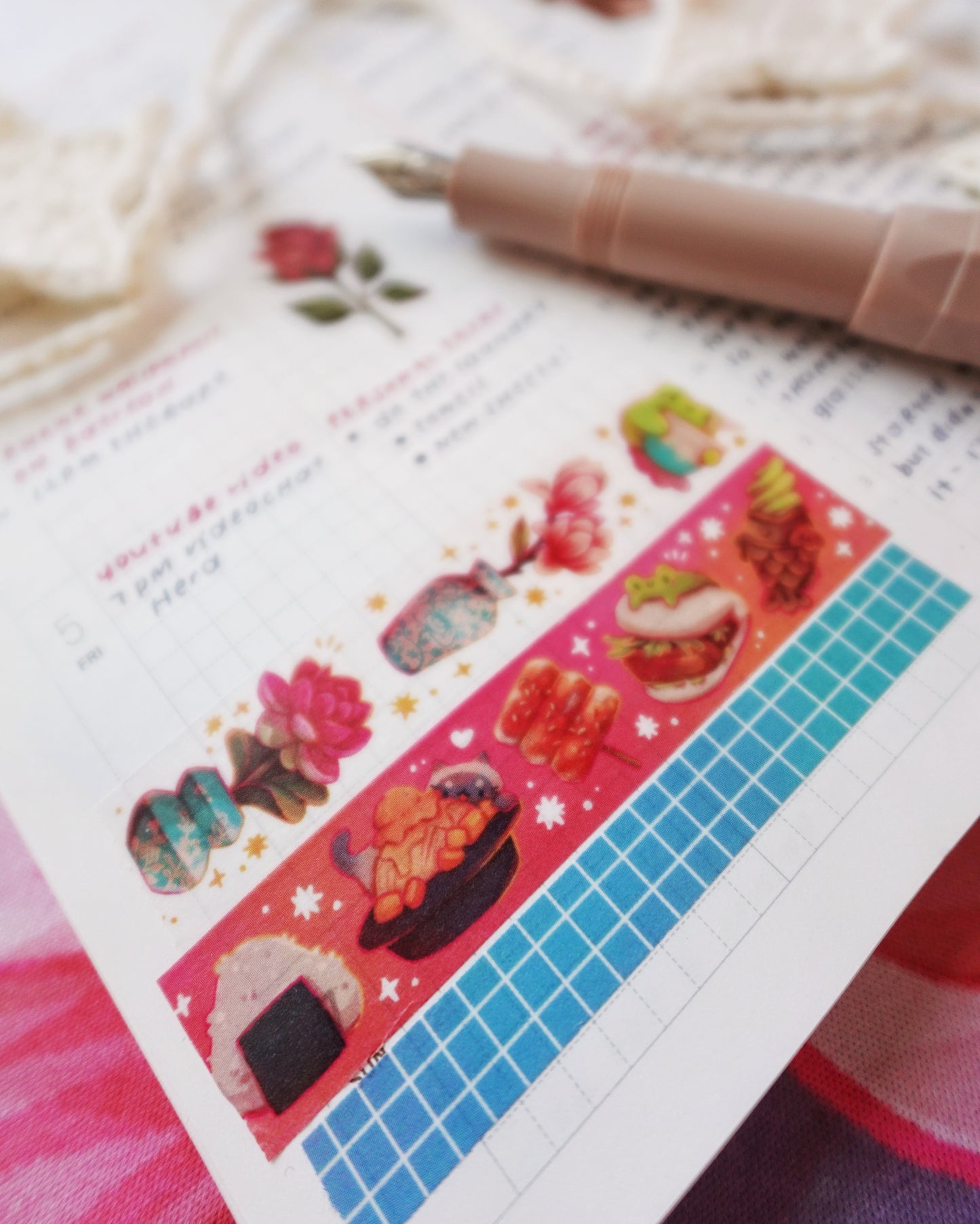 Teal Grid Washi Tape