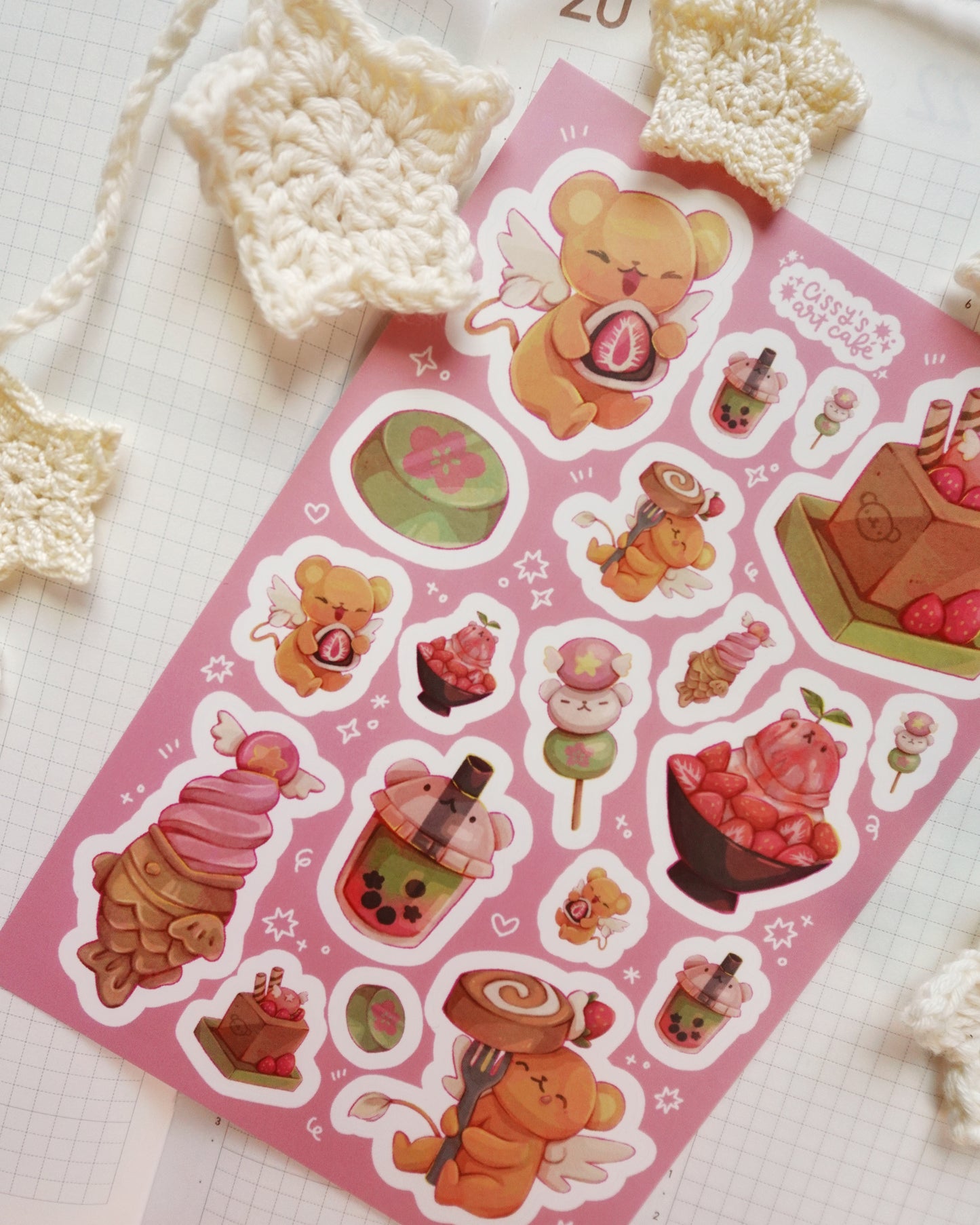 Sakura Desserts Vinyl Sticker Sheet