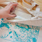 Porcelain Cherry Blossoms Silkscreened Jumbo Canvas Tote Bag with Zipper