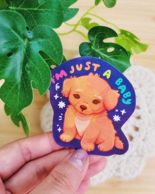 I'm Just A Baby Puppy Vinyl Sticker