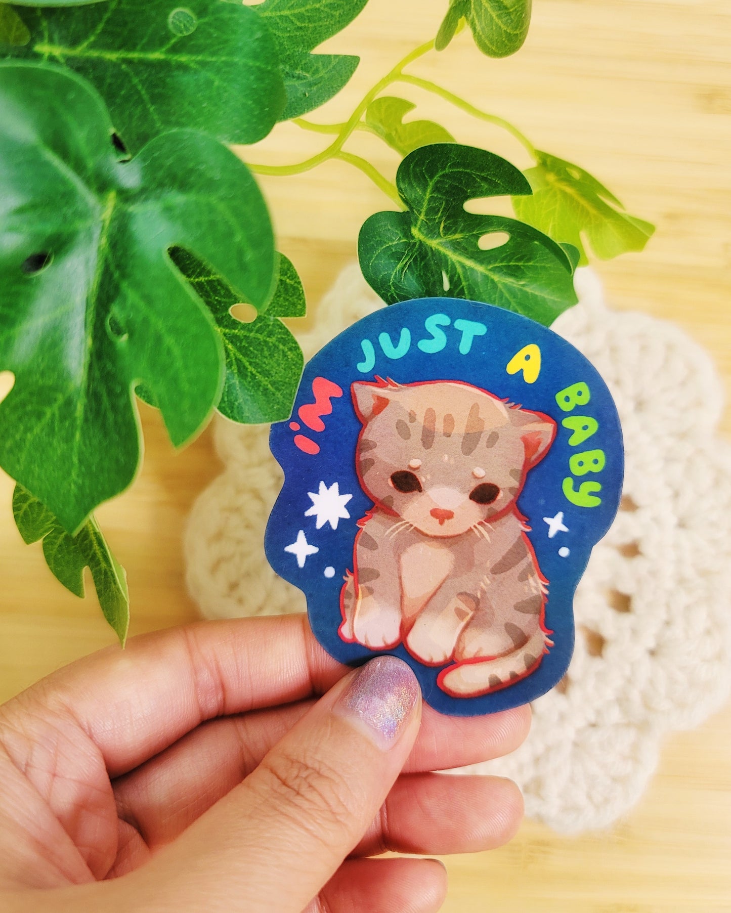 I'm Just A Baby Kitty Vinyl Sticker