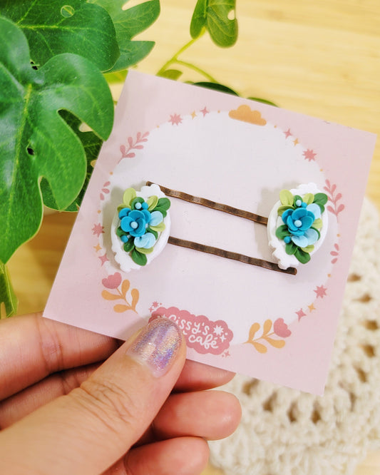 Floral Frames Handmade Clay Hairpins