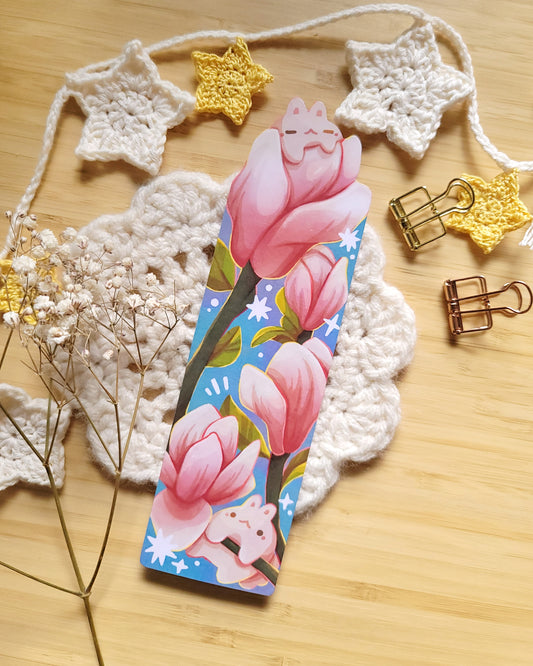 Magnolia Bunnies Handmade Laminated Bookmark