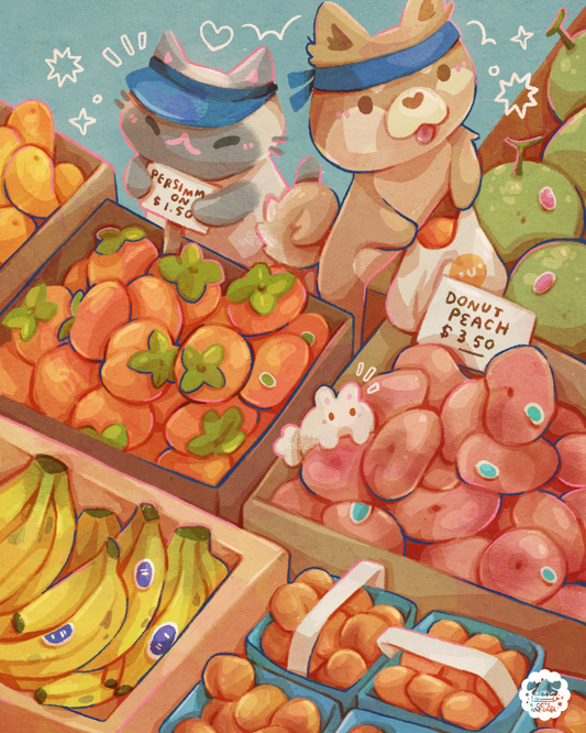 Summer Fruit Stall Art Print