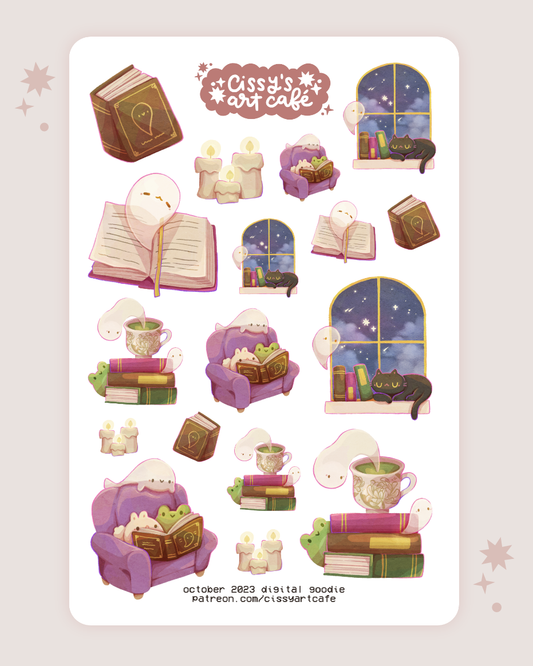 Spooky Library Sticker Sheet
