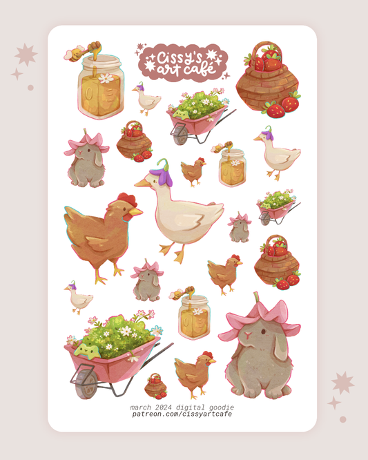 Farm Friends Sticker Sheet