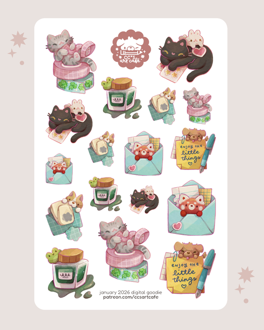 Junk Journal Supplies Sticker Sheet