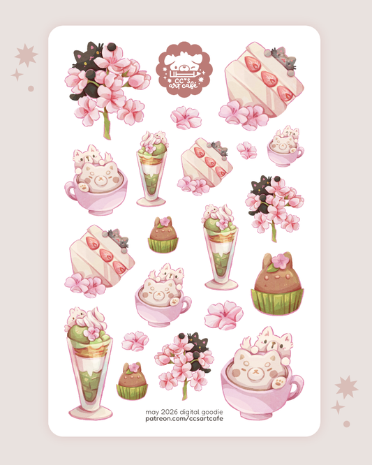 Sakura Desserts Sticker Sheet