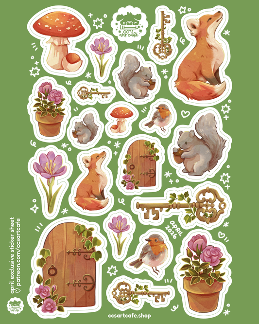 Secret Garden Vinyl Sticker Sheet