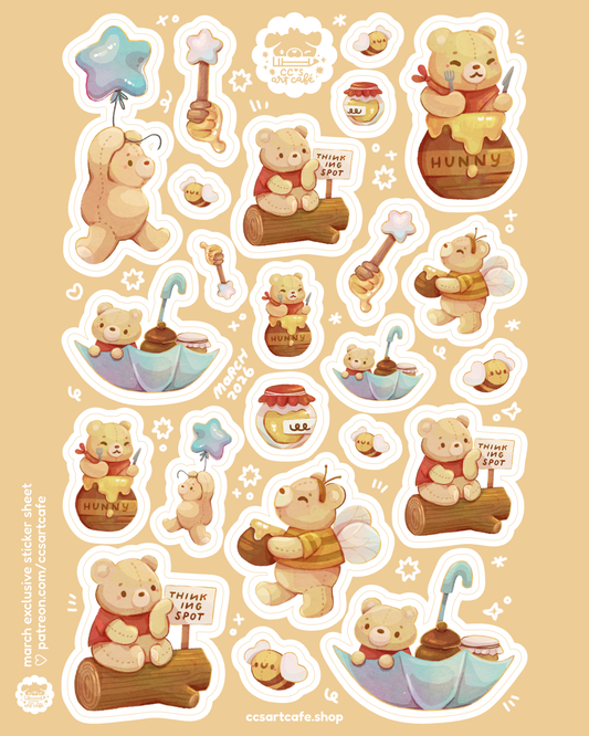 Honey Bear Vinyl Sticker Sheet