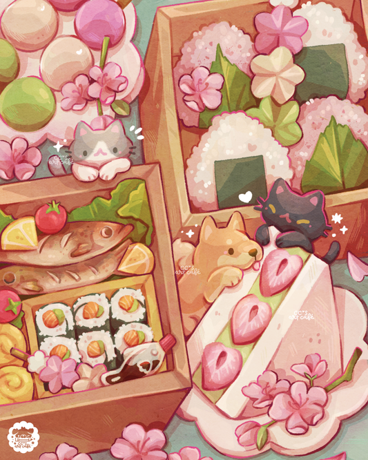 Hanami Picnic Art Print