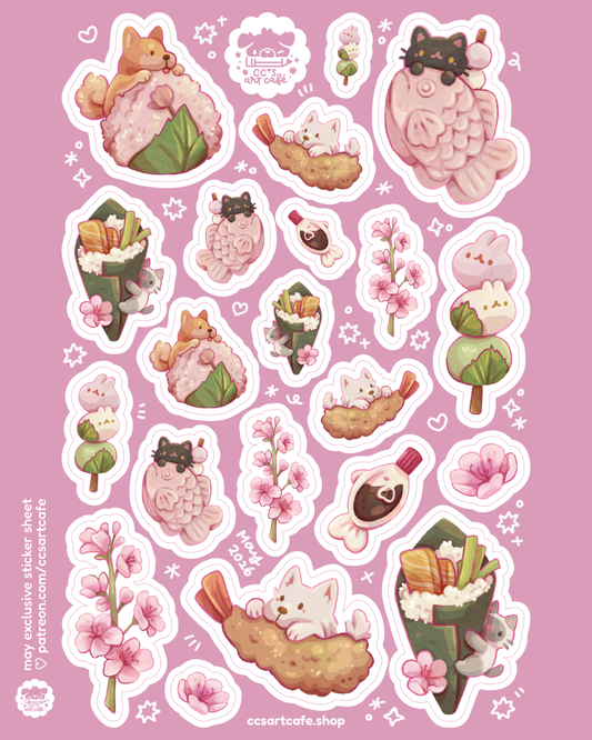 Hanami Picnic Vinyl Sticker Sheet