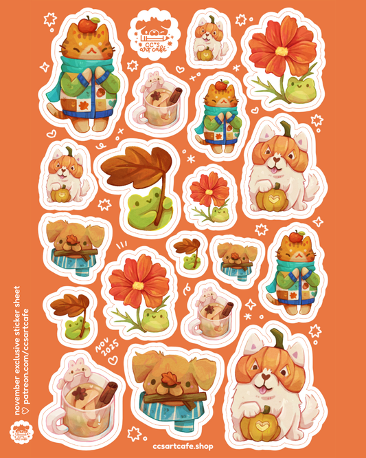 Fall Favorites Vinyl Sticker Sheet