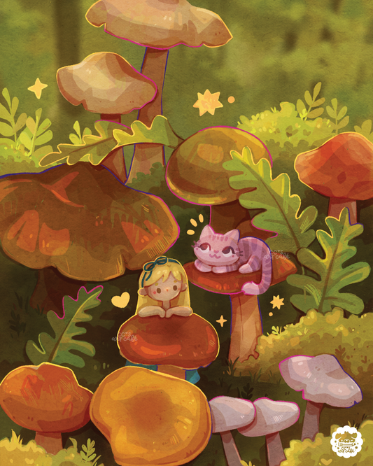 Alice's Forest Adventure Art Print