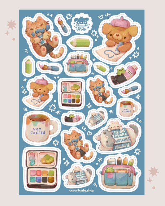 Art Supplies Vinyl Sticker Sheet