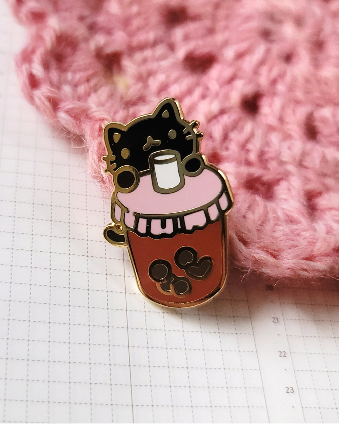 Bubble Tea Kitty Enamel Pin