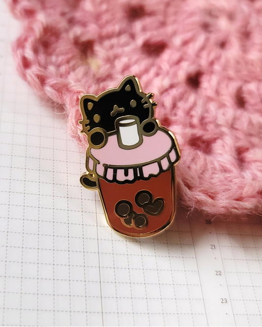 Bubble Tea Kitty Enamel Pin