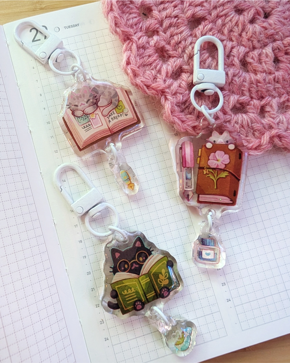 Tea and Literacy Acrylic Charm