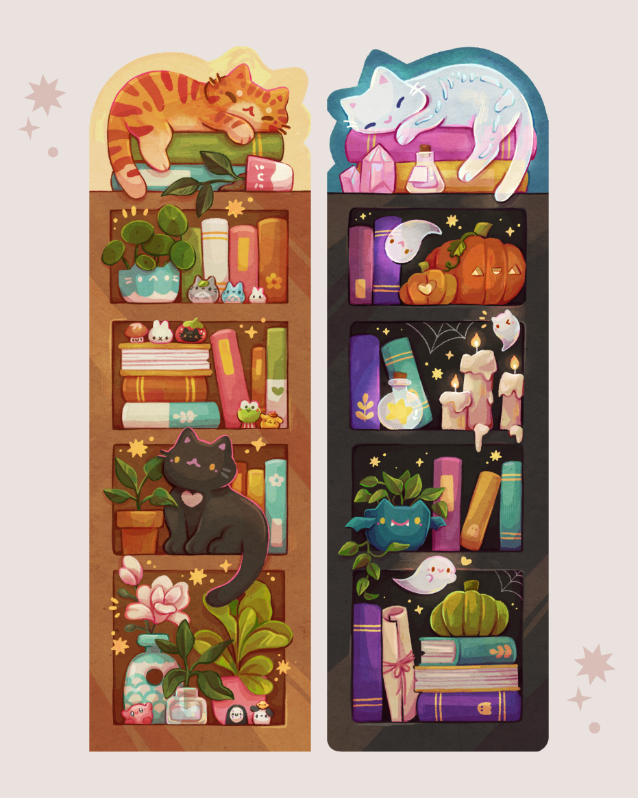 Spooky Shelf Laminated Bookmark