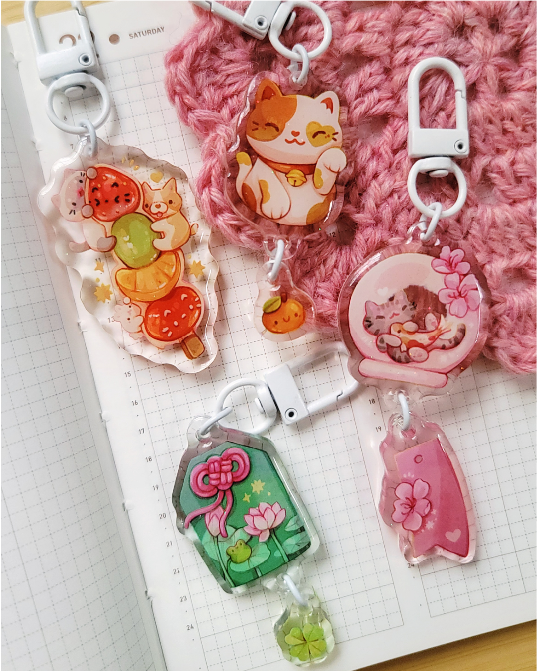 Tanghulu Glitter Acrylic Charm