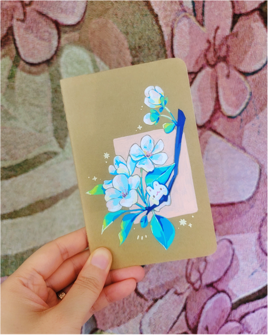 Cherry Blossom Handpainted Mini Pocket Notebook