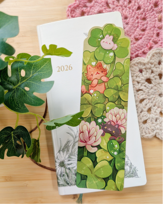 Lucky Clover Laminated Bookmark