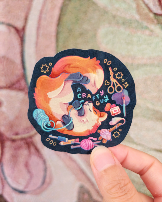 A Lil Crafty Guy Vinyl Sticker