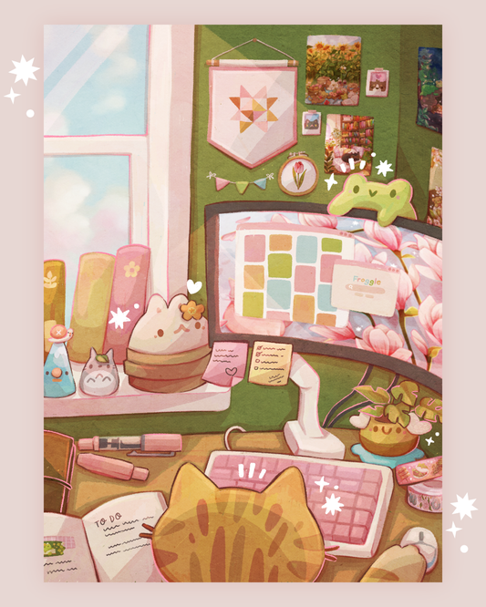 Cozy Desk Art Print