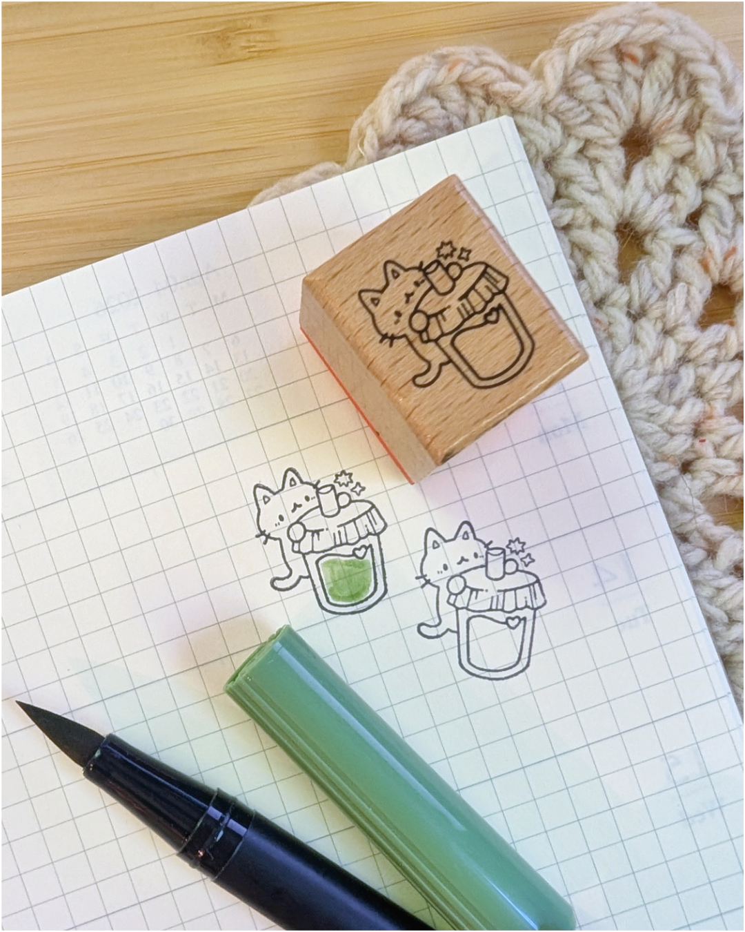 Little Drink Small Wood Stamp
