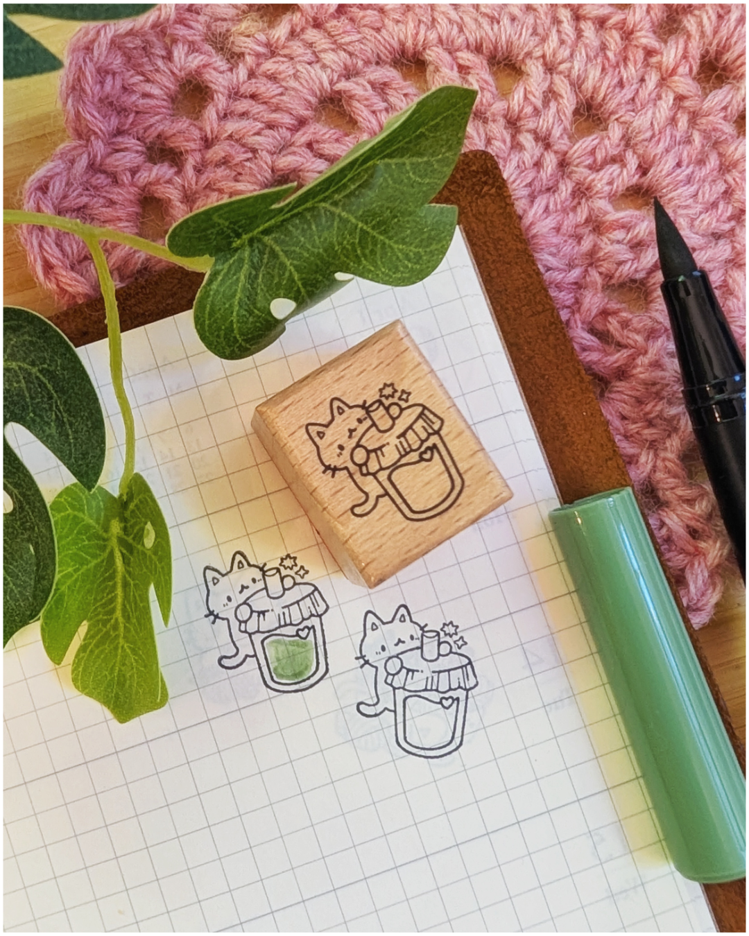 Little Drink Small Wood Stamp