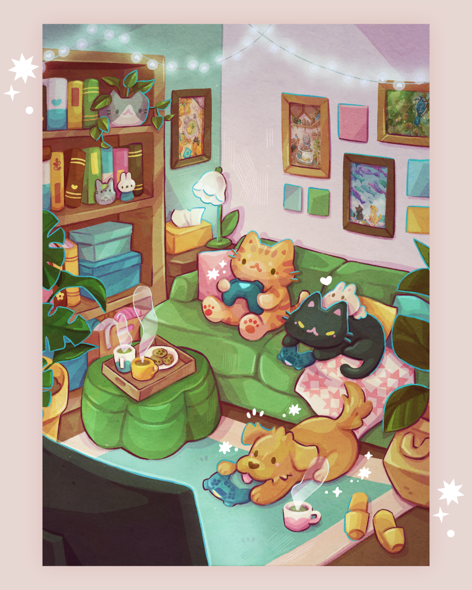 Cozy Game Night Art Print