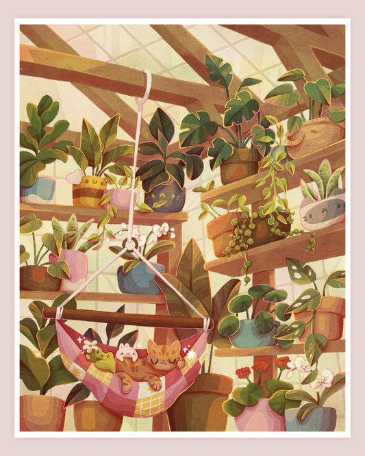 Summer Greenhouse Large Art Print