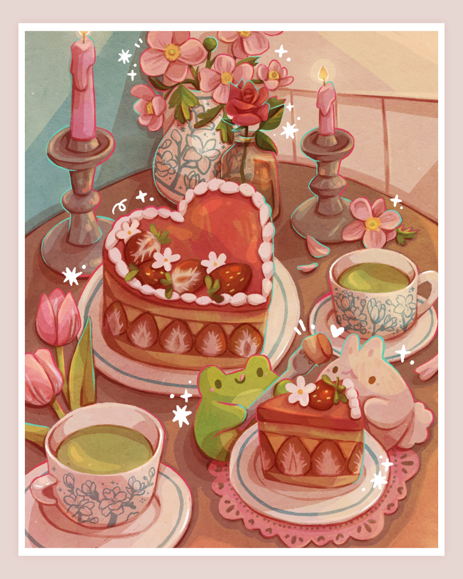 Cake Date Large Art Print